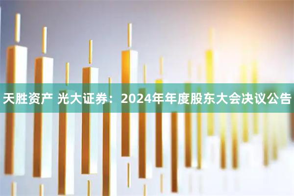 天胜资产 光大证券：2024年年度股东大会决议公告